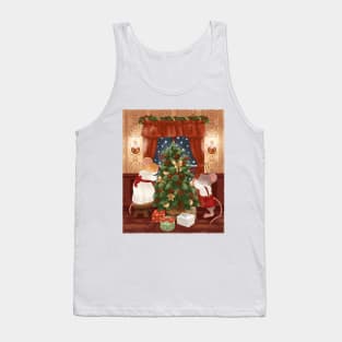 Cottagecore Mice Decorating Christmas Tree Tank Top